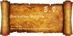 Bartalos Vulfia névjegykártya